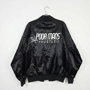 Augusta Sportswear Black Satin Bomber Jacket with White Logo